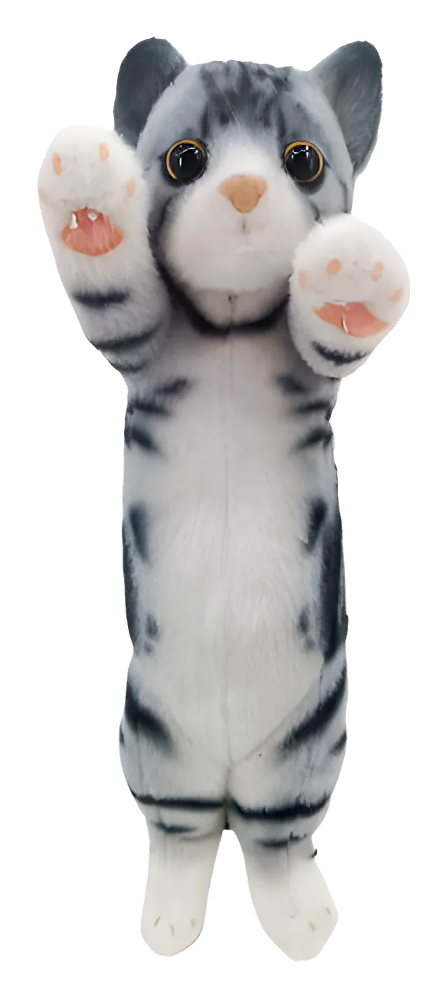 Котёнок полосатый серый 23см,игрушка мягкая